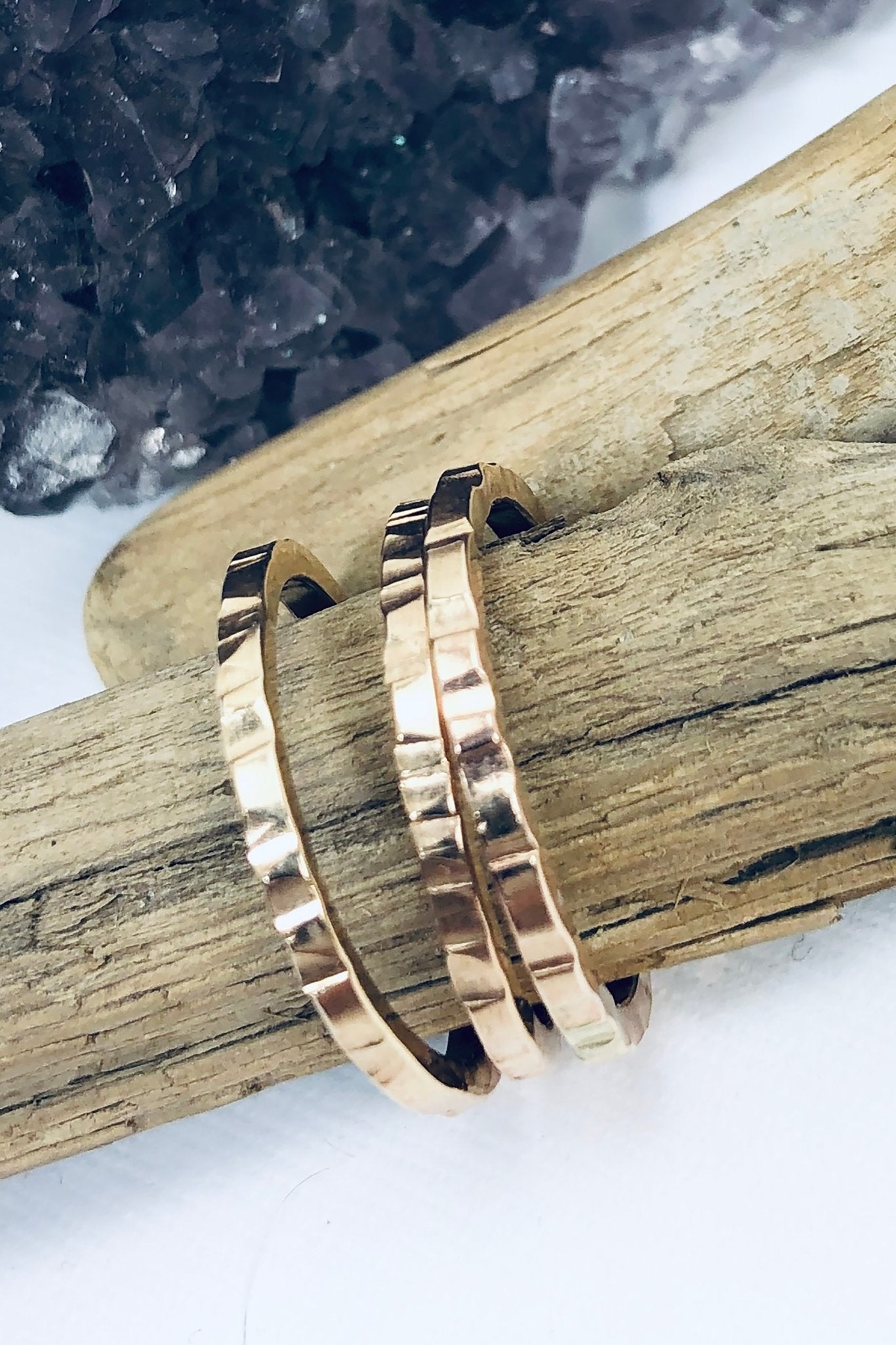 Golden Stacking Ring on a wooden stick - L'Atelier Global