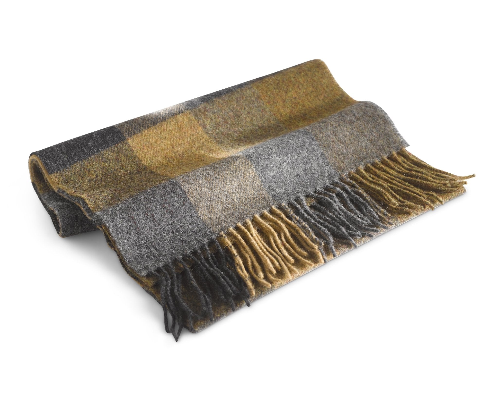 Golden Vale Luxe Lambswool Scarf folded on a white background - L'Atelier Global