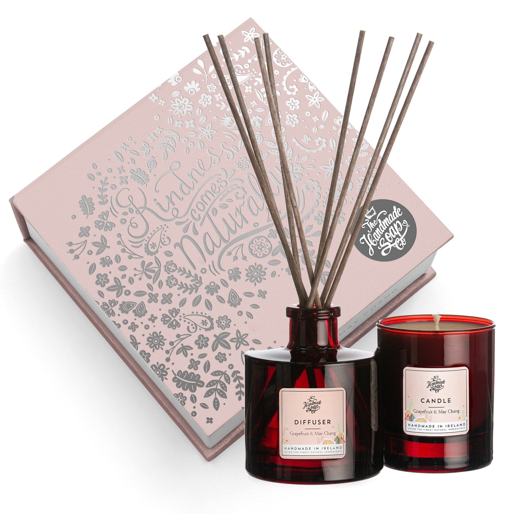 Grapefruit & May Chang Candle & Diffuser Gift Set on a white background
