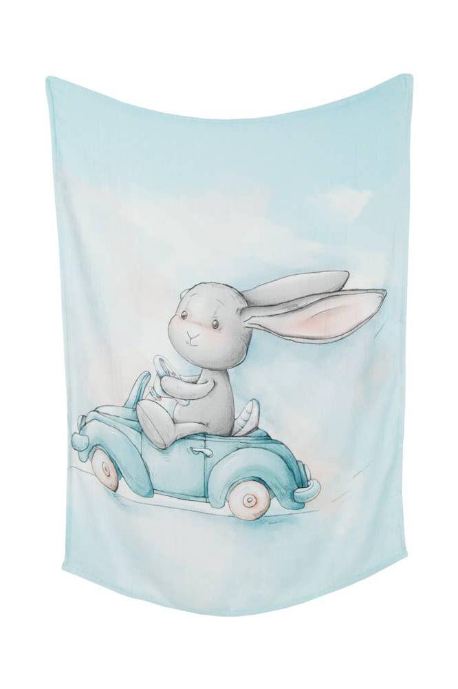 Great Day For a Ride Bamboo Swaddle on a white background - L'Atelier Global