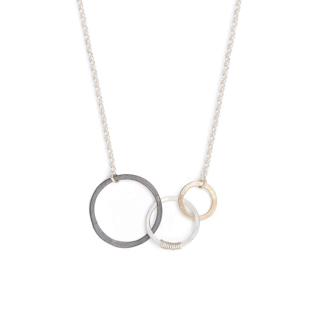 Hammered Circles Story Necklace on a white background - L'Atelier Global