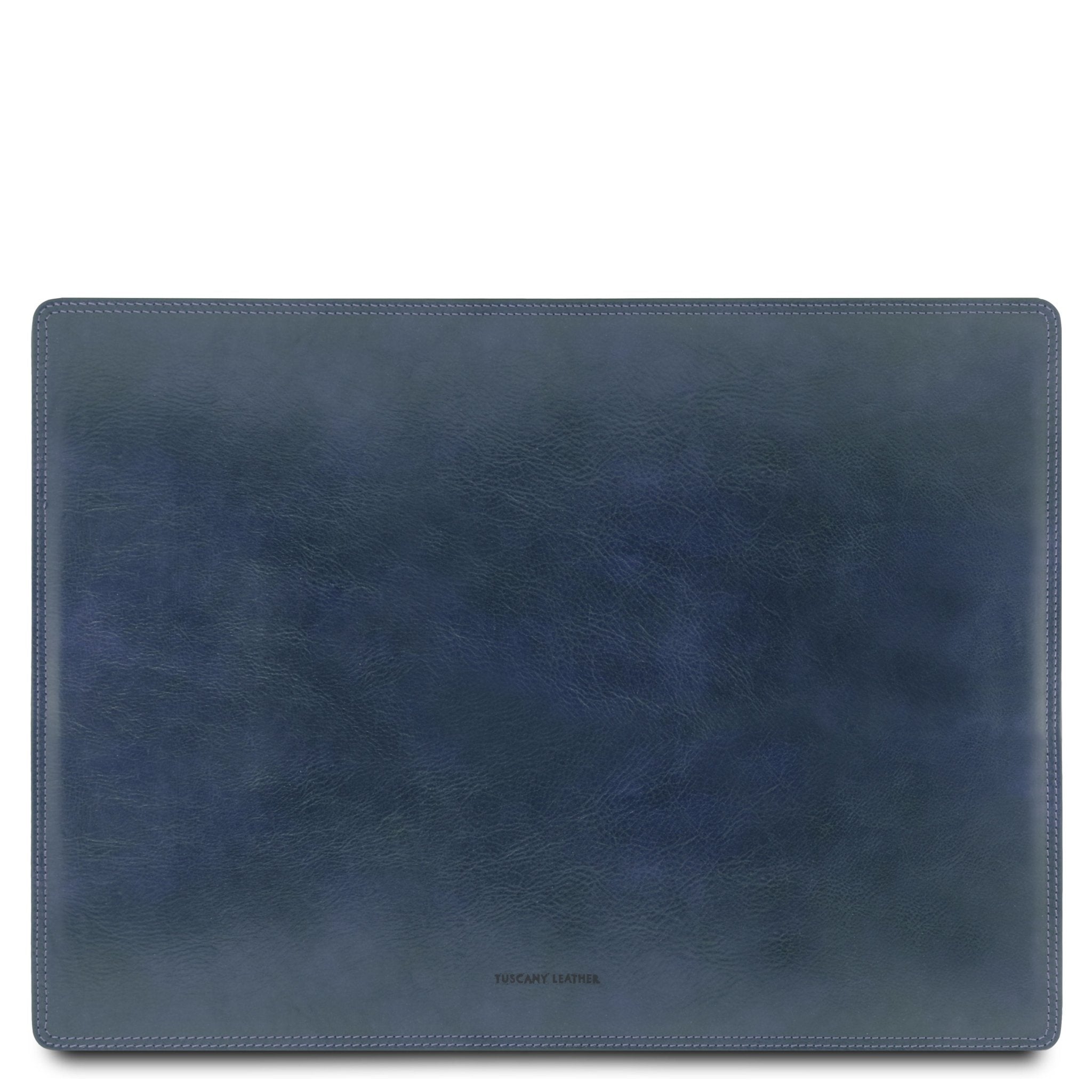 Italian Leather Desk Pad in dark blue on a white background - L'Atelier Global