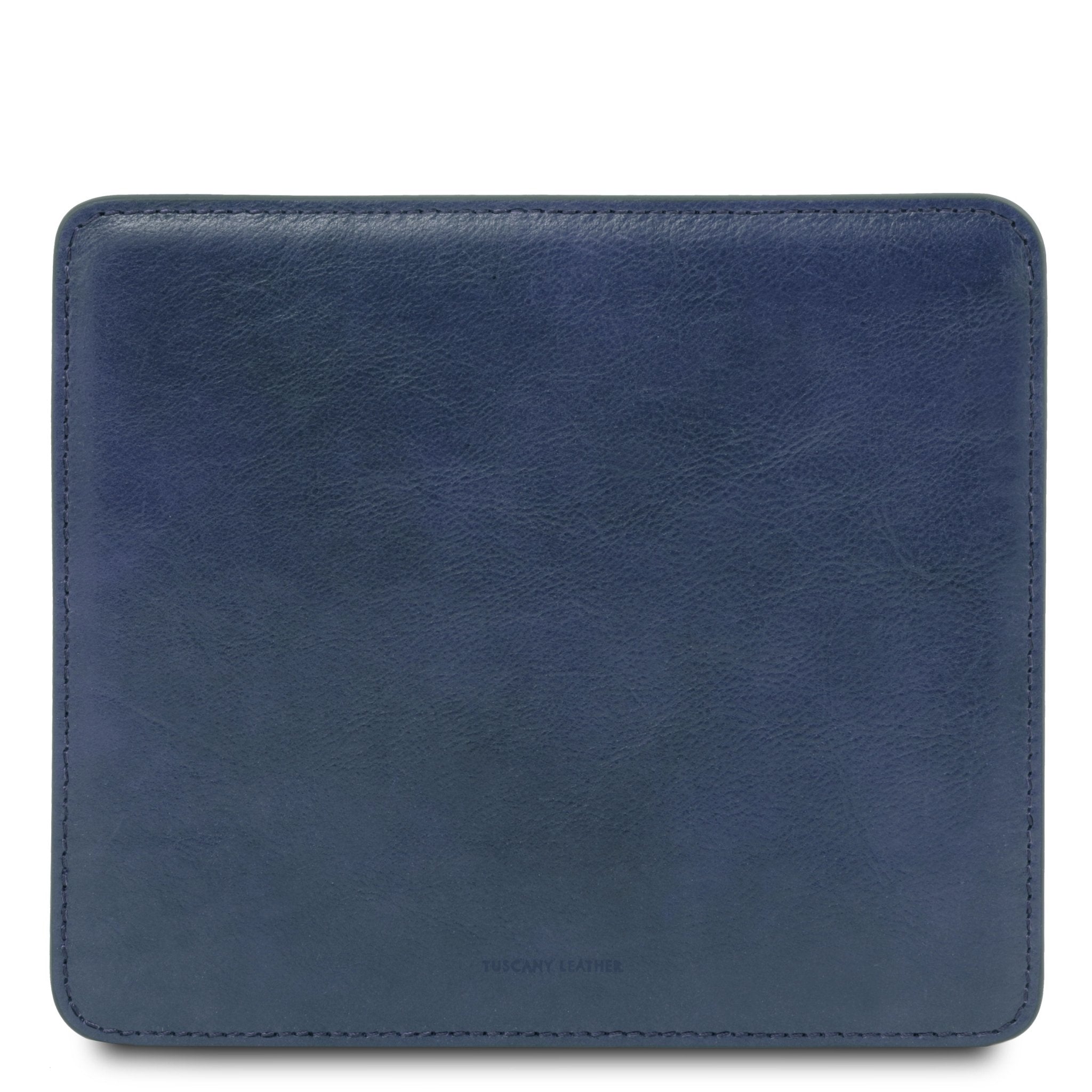 Italian Leather Mouse Pad in dark blue on a white background - L'Atelier Global
