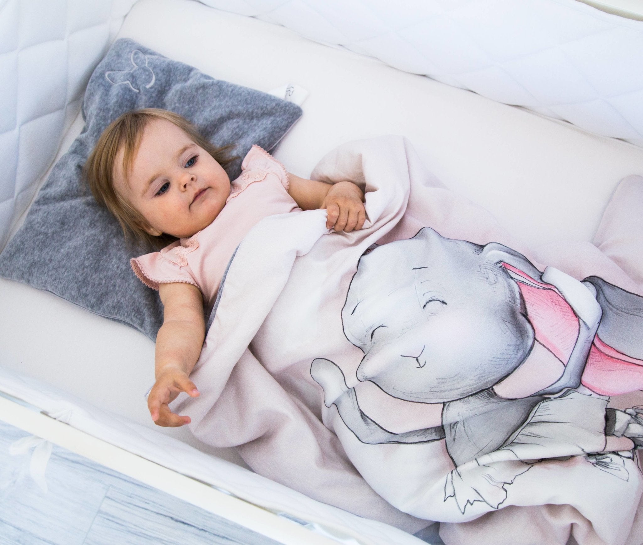 Joyful Ballerina Reversible Blanket on a child's bed - L'Atelier Global