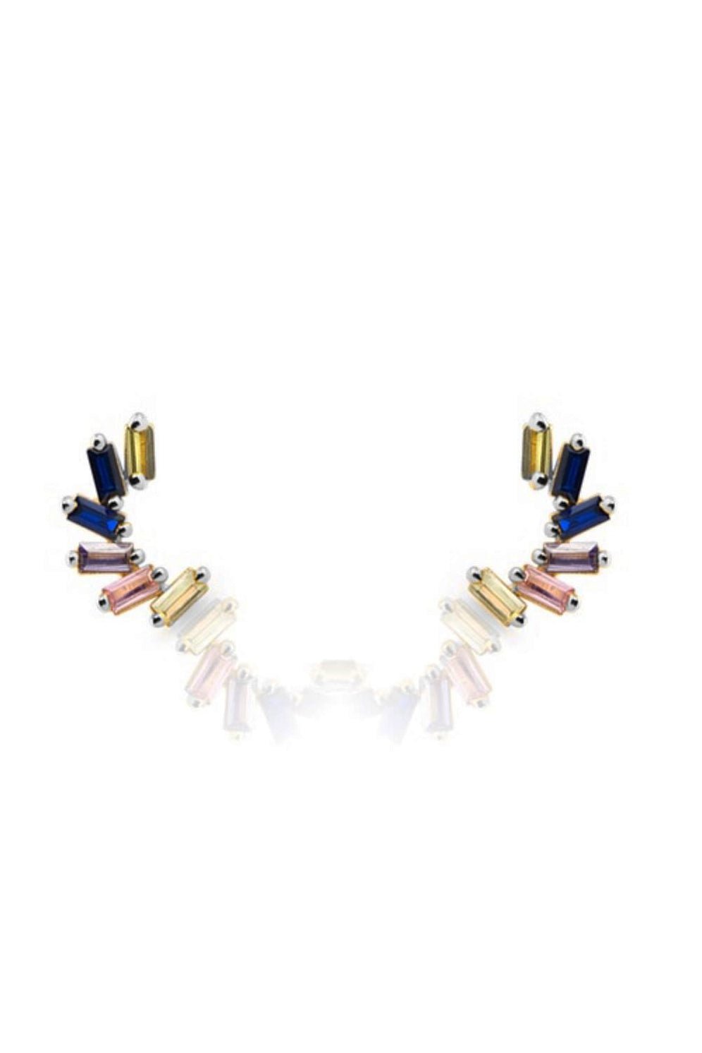 La Barrosa Colorful Earrings in sllver on a white background