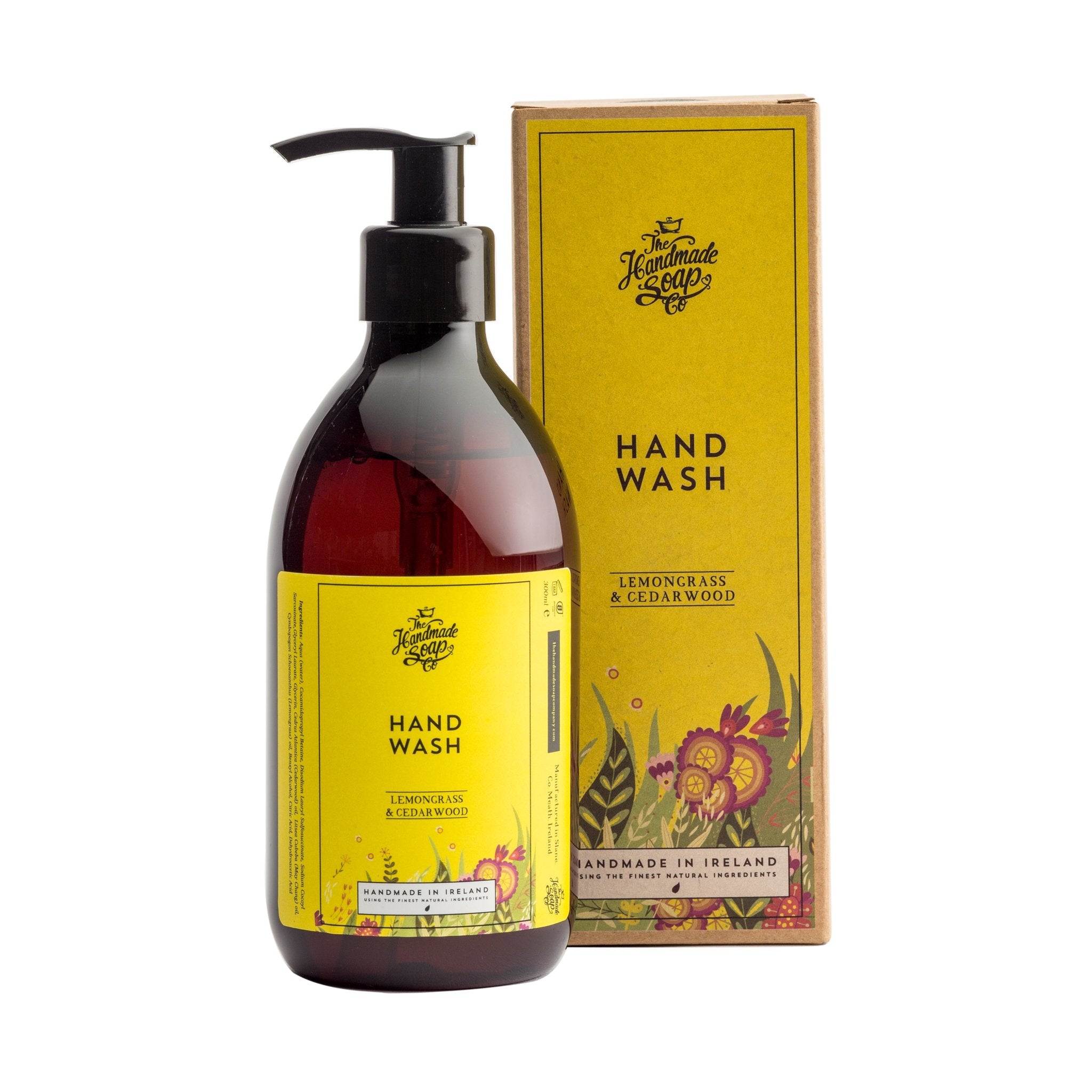 Lemongrass & Cedarwood Hand Wash and its box on a white background- L'Atelier Global
