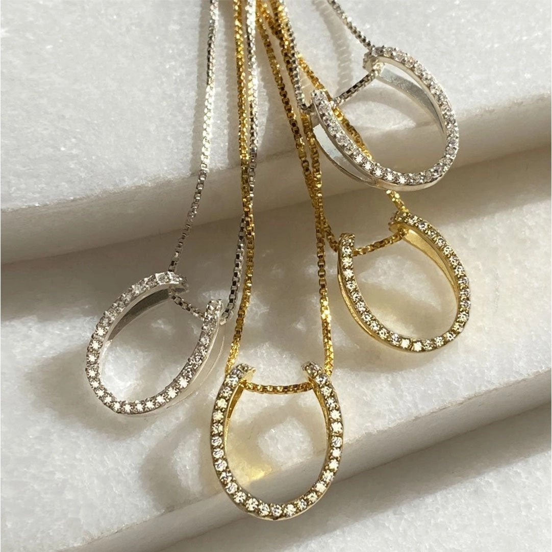 Group image of the Levade Horseshoe Necklace in Gold Vermeil and Sterling Silver