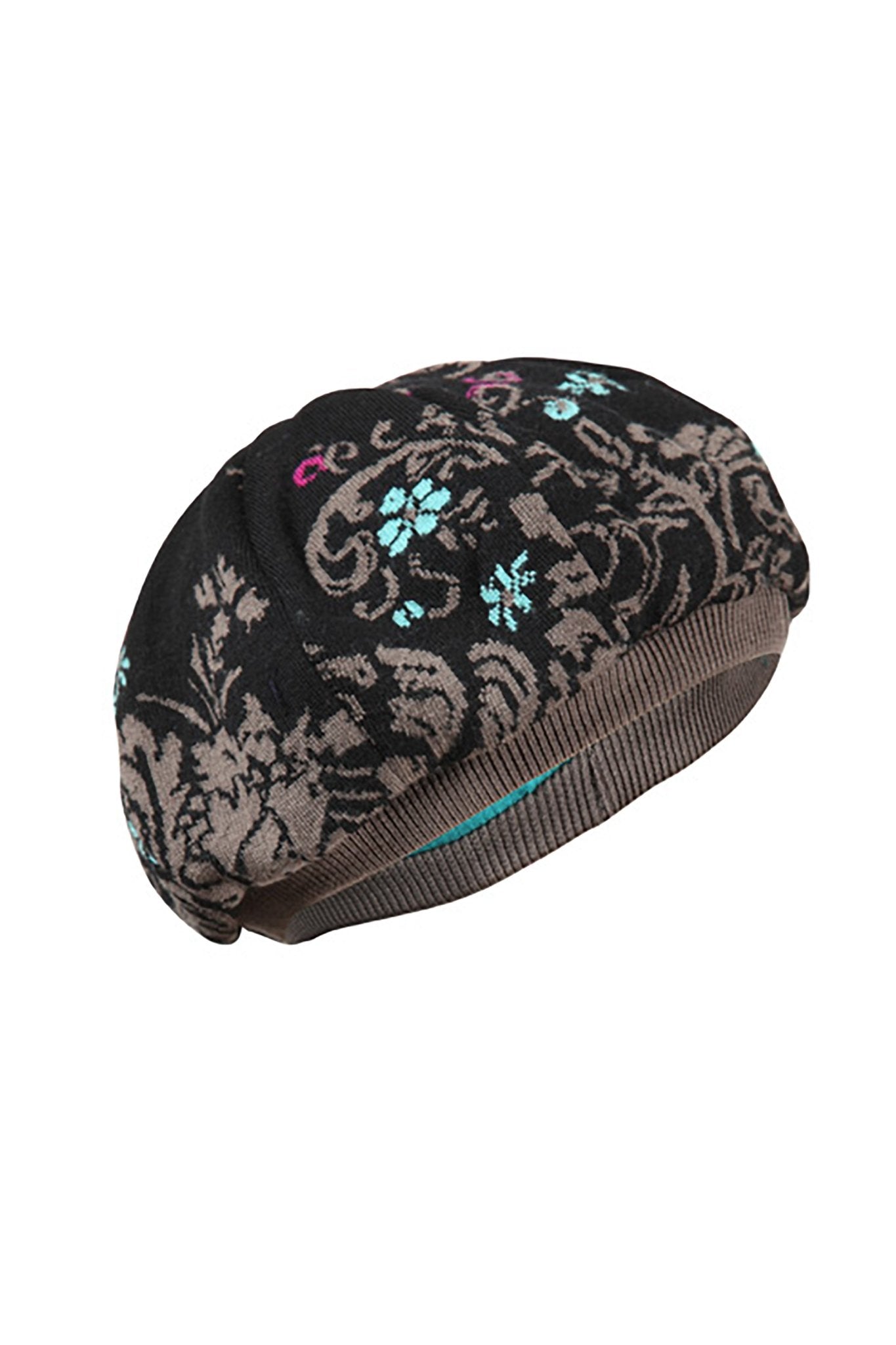 Lily of The Valley Serbian Merino Wool Hat in Black on a white background - L'Atelier Global