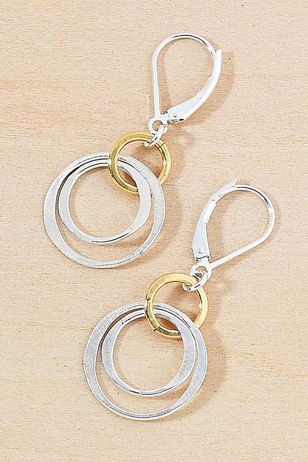 Linked Circle Drop Gold and Silver Earrings - L'Atelier Global