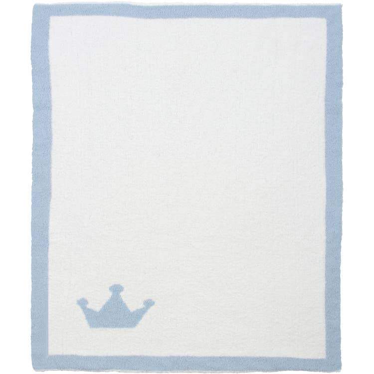 Luxe Reversible Crown Baby Blanket on white side on a white background - L'Atelier Global
