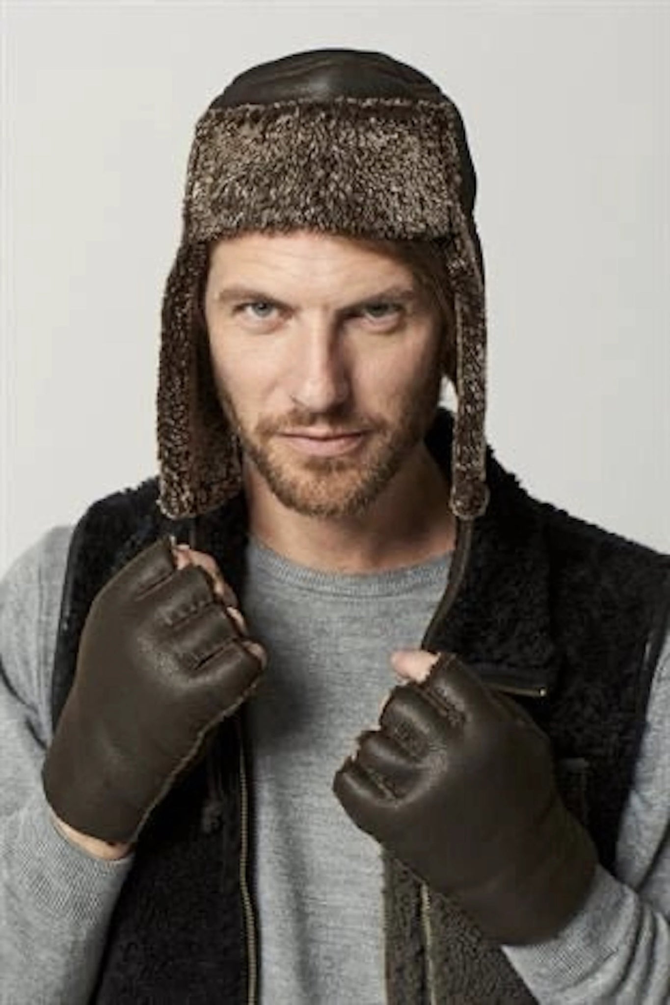 McGrath Sheepskin Storm Flap Hat - Curly Merino Brown - shop_name#