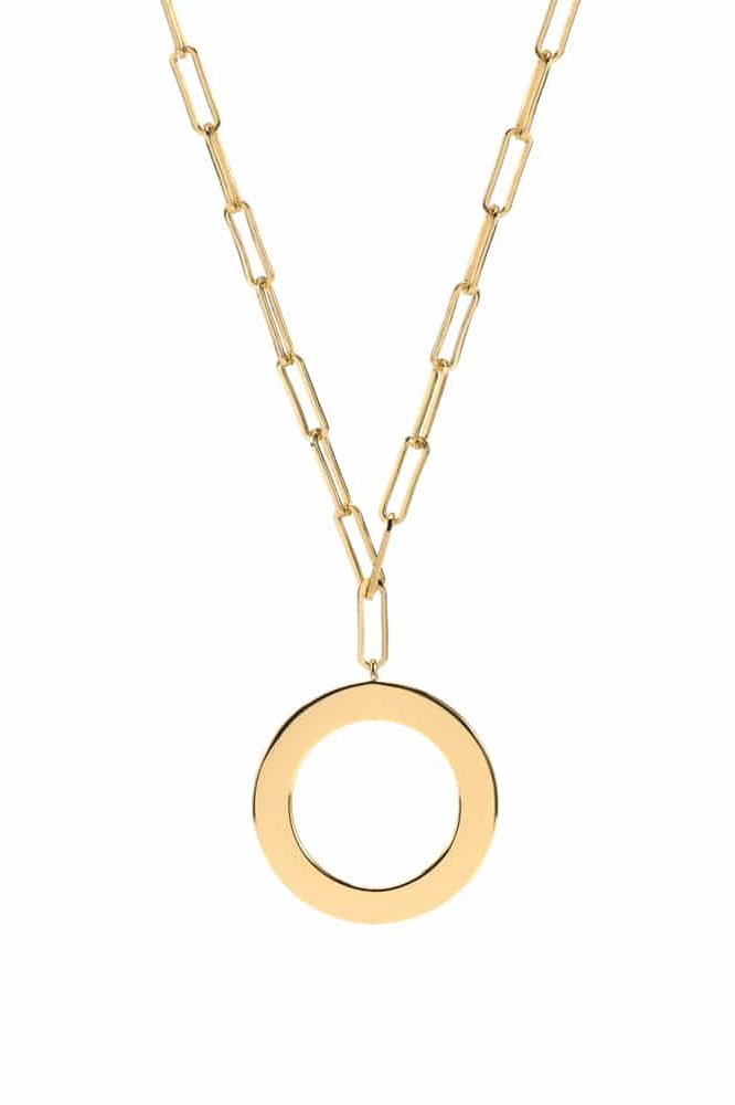 Melle Gold Vermeil Circle Necklace on a white background