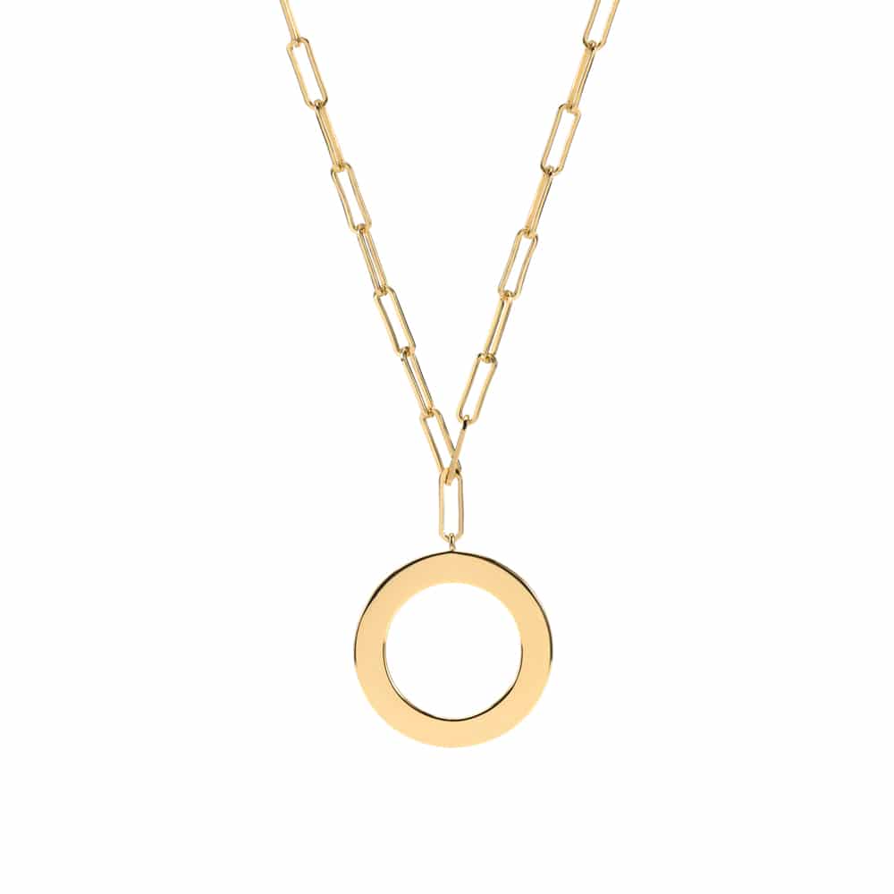 Melle Gold Vermeil Circle Necklace on a white background