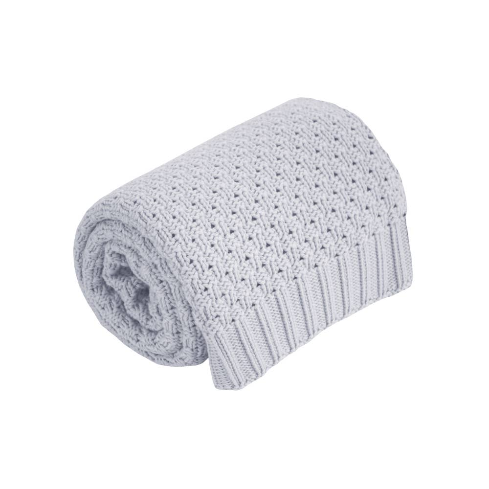 Natural Cotton Baby Blanket in Gray on a white background - L'Atelier Global