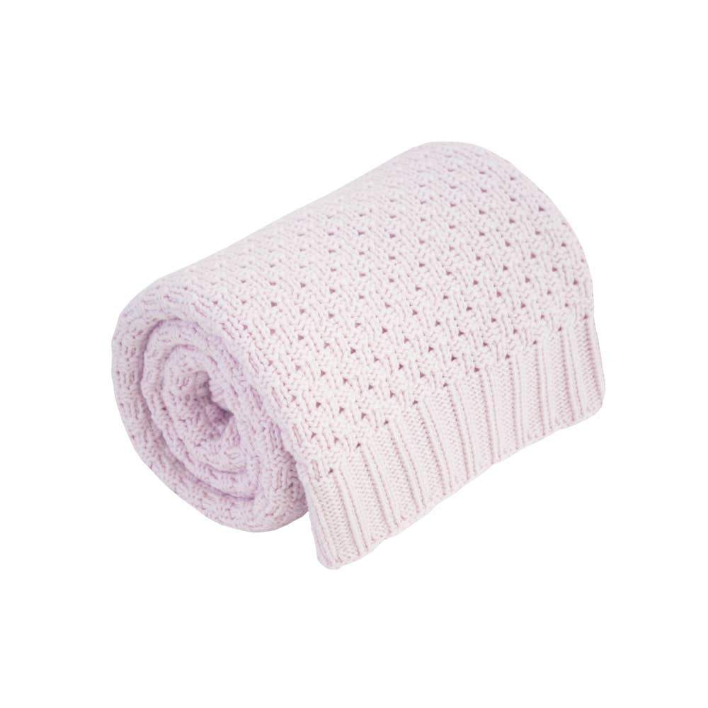 Natural Cotton Baby Blanket in Pink on a white background - L'Atelier Global