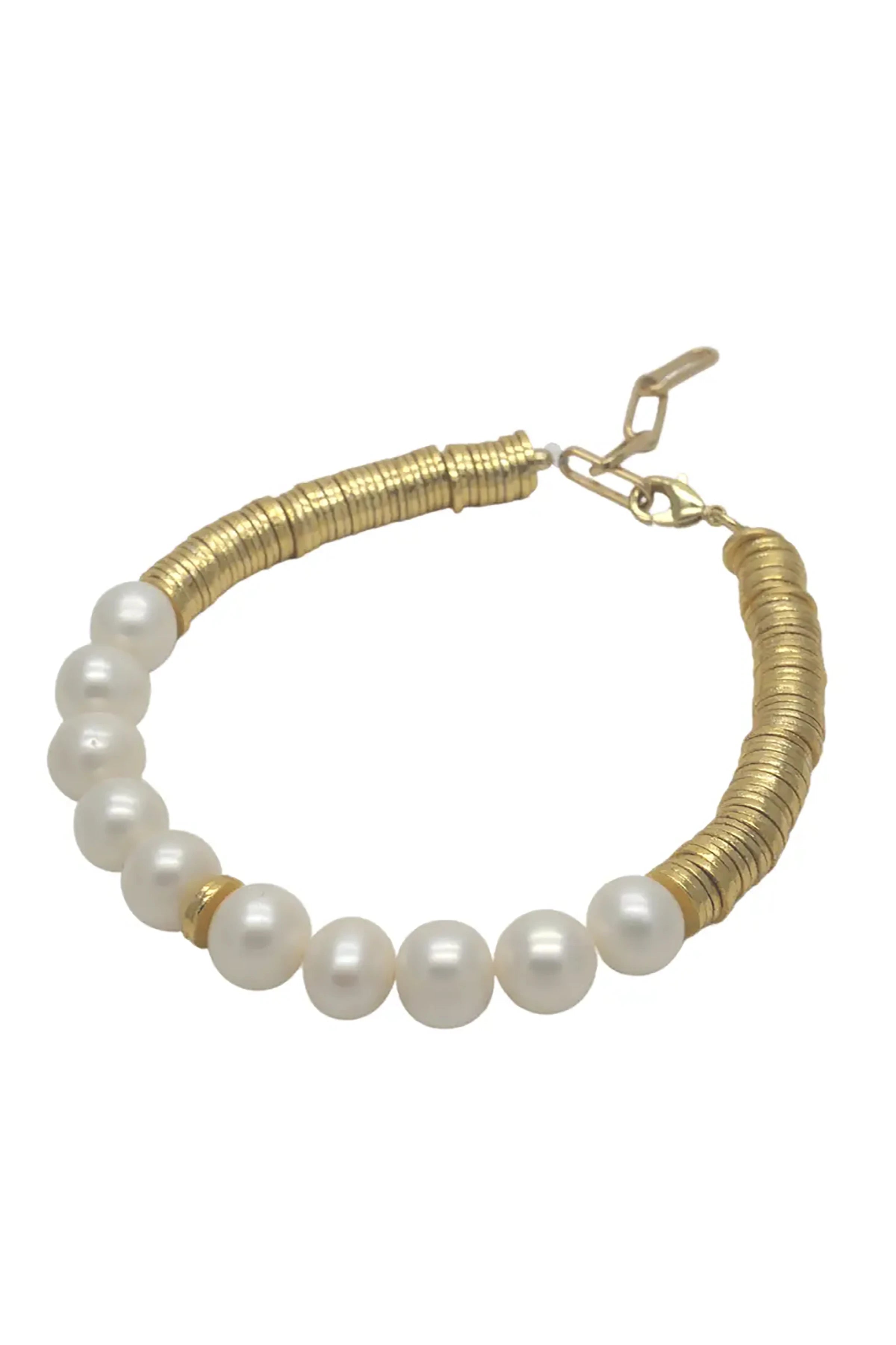 Nora Cultured Pearl Bracelet on a white background -  L'Atelier Global