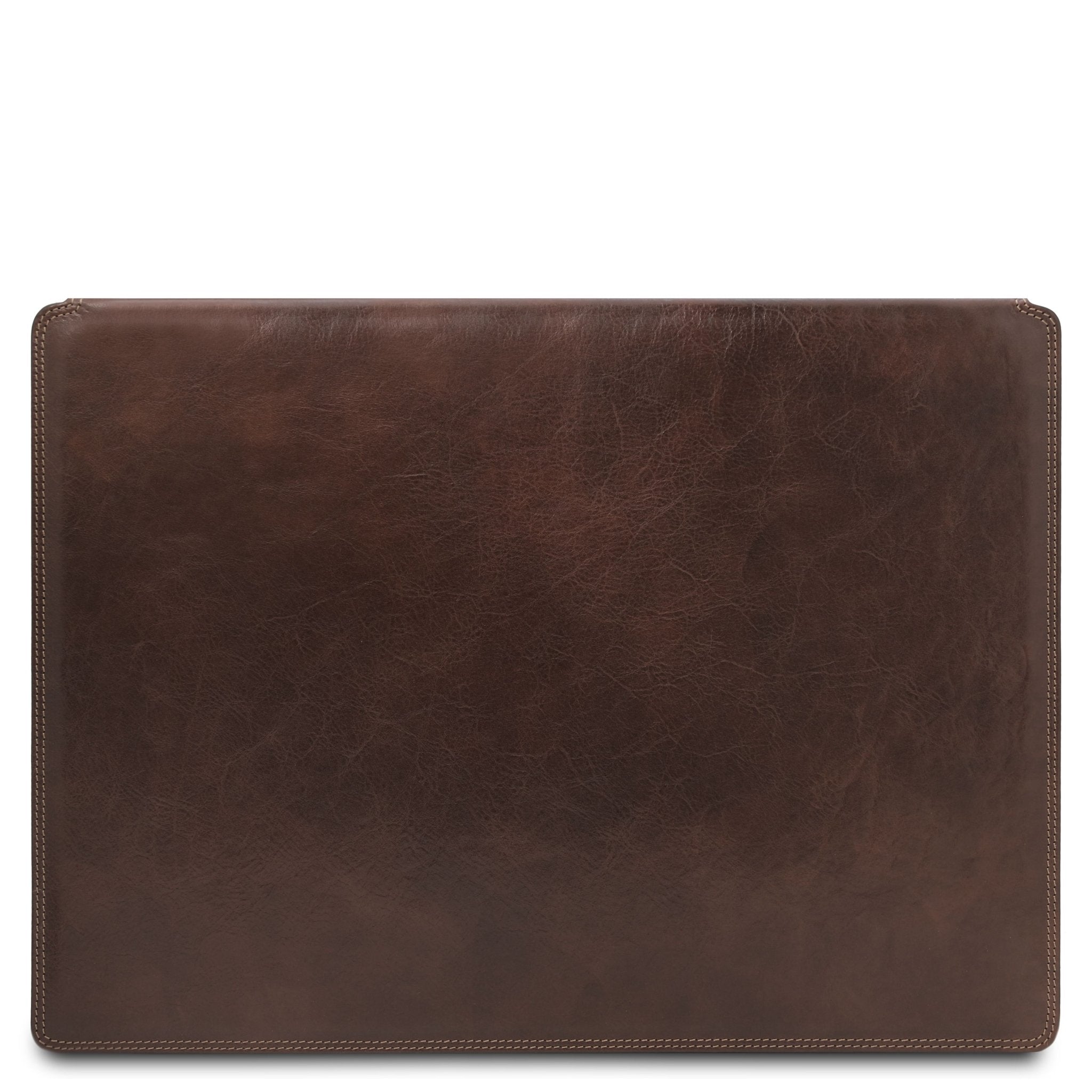 Office Set Leather Desk Pad with Inner Compartment in dark brown on white background