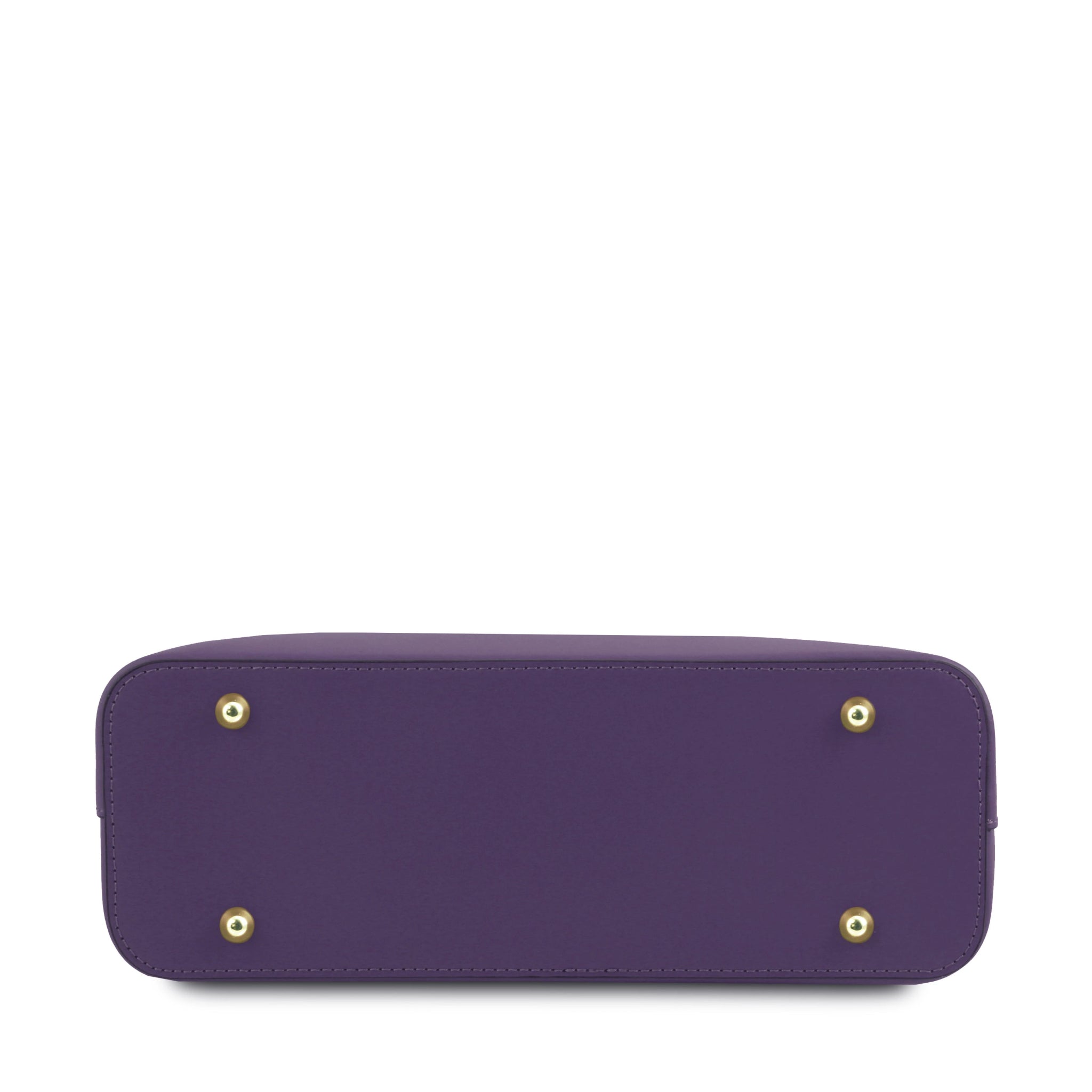 Bottom view Small Olimpia Leather Tote Bag in purple