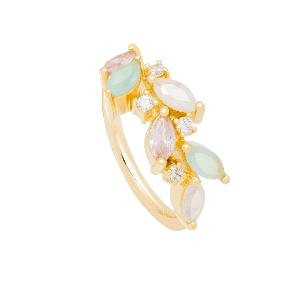 Padma Lotus Flower Adjustable Ring on a white backgroound - L'Atelier Global