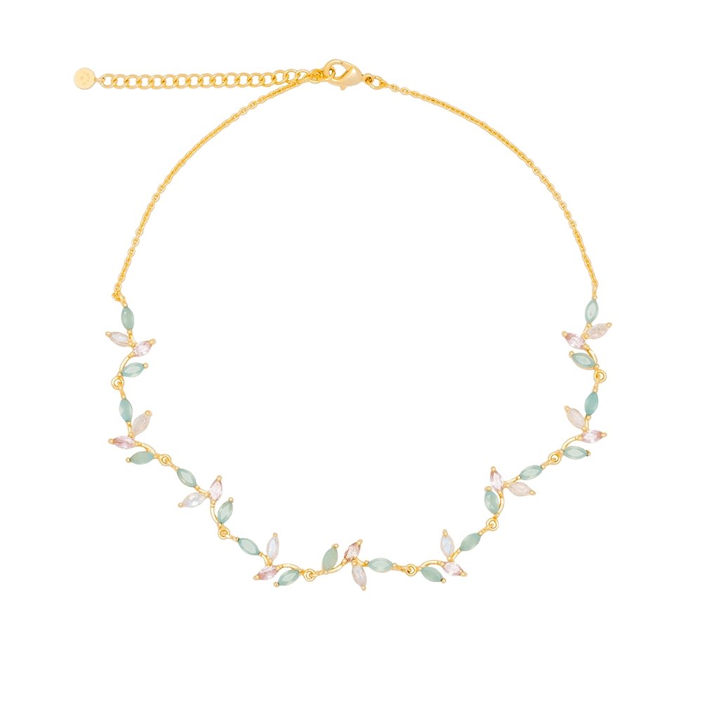 Padma Lotus Flower Spanish Choker Necklace on a white background - L'Atelier Global