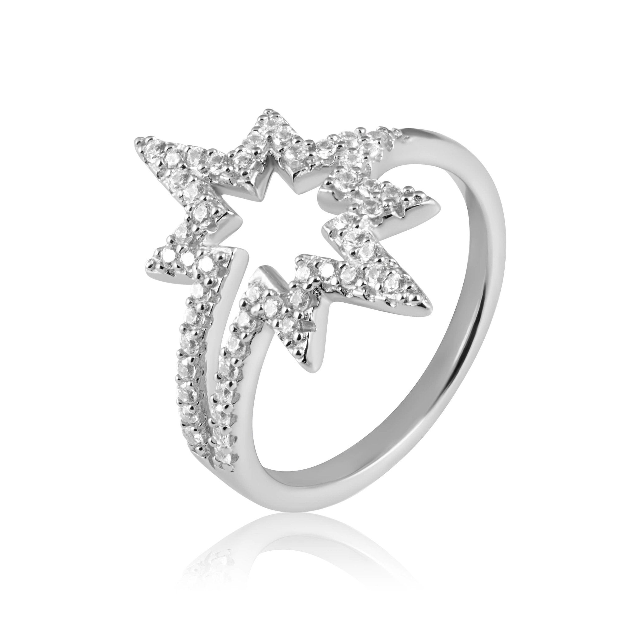 Palermo Pavé Shooting Star Ring on a white background - L'Atelier Global