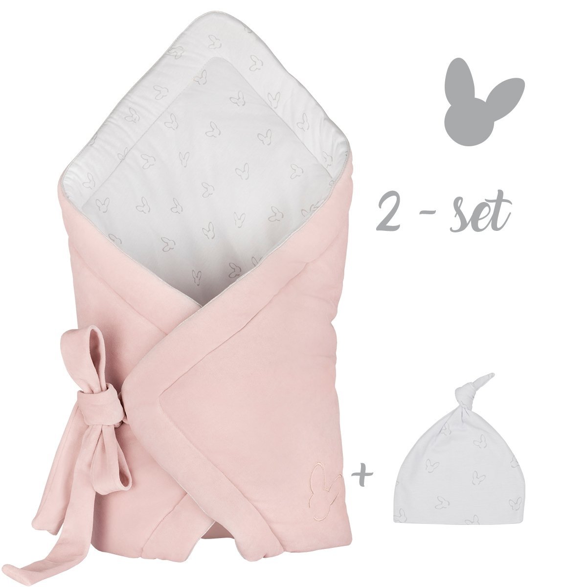 Pink Velvet Wrapping Cape and Beanie on a white background - L'Atelier Global