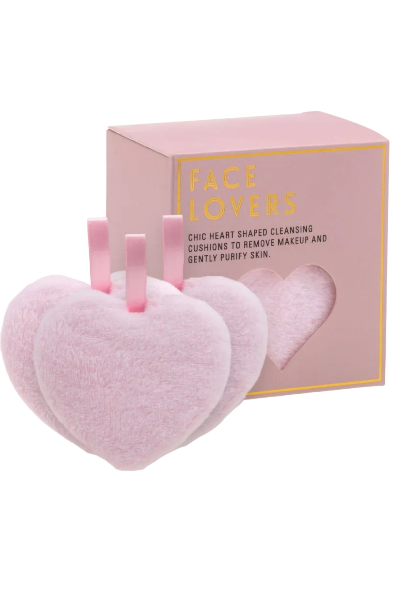 Pure Hearts Makeup Removal Pads and shipping box on a white background
