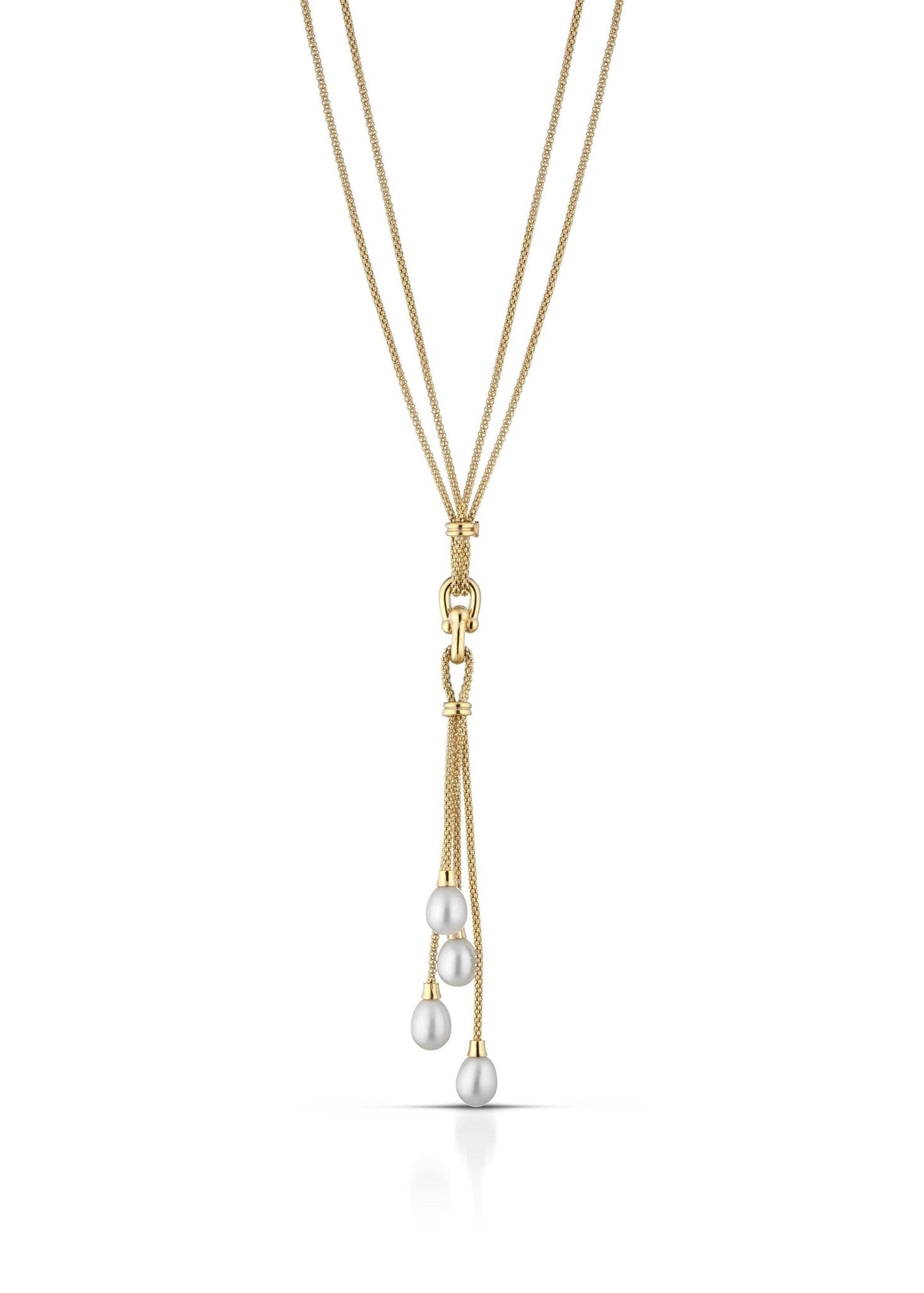 Ravello Pearl Drop Double Strand Necklace on a white background - L'Atelier Global