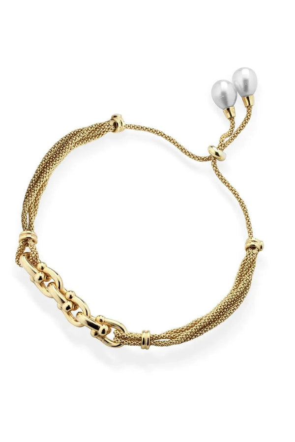 Ravello Pearl Drop Golden Strand Bracelet - L'Atelier Global