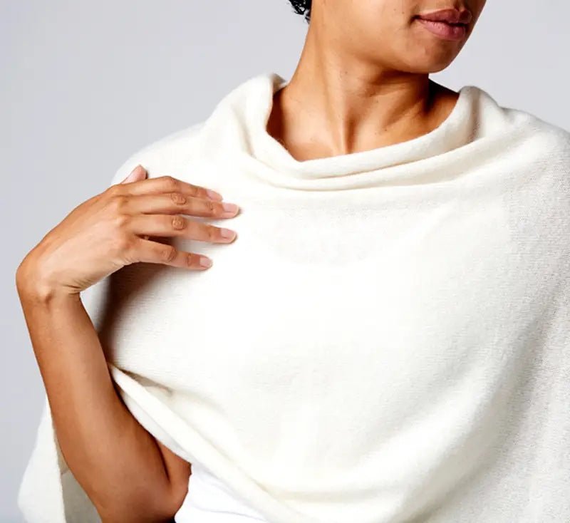 Roma Cashmere Blend Asymmetrical Poncho - L'Atelier Global