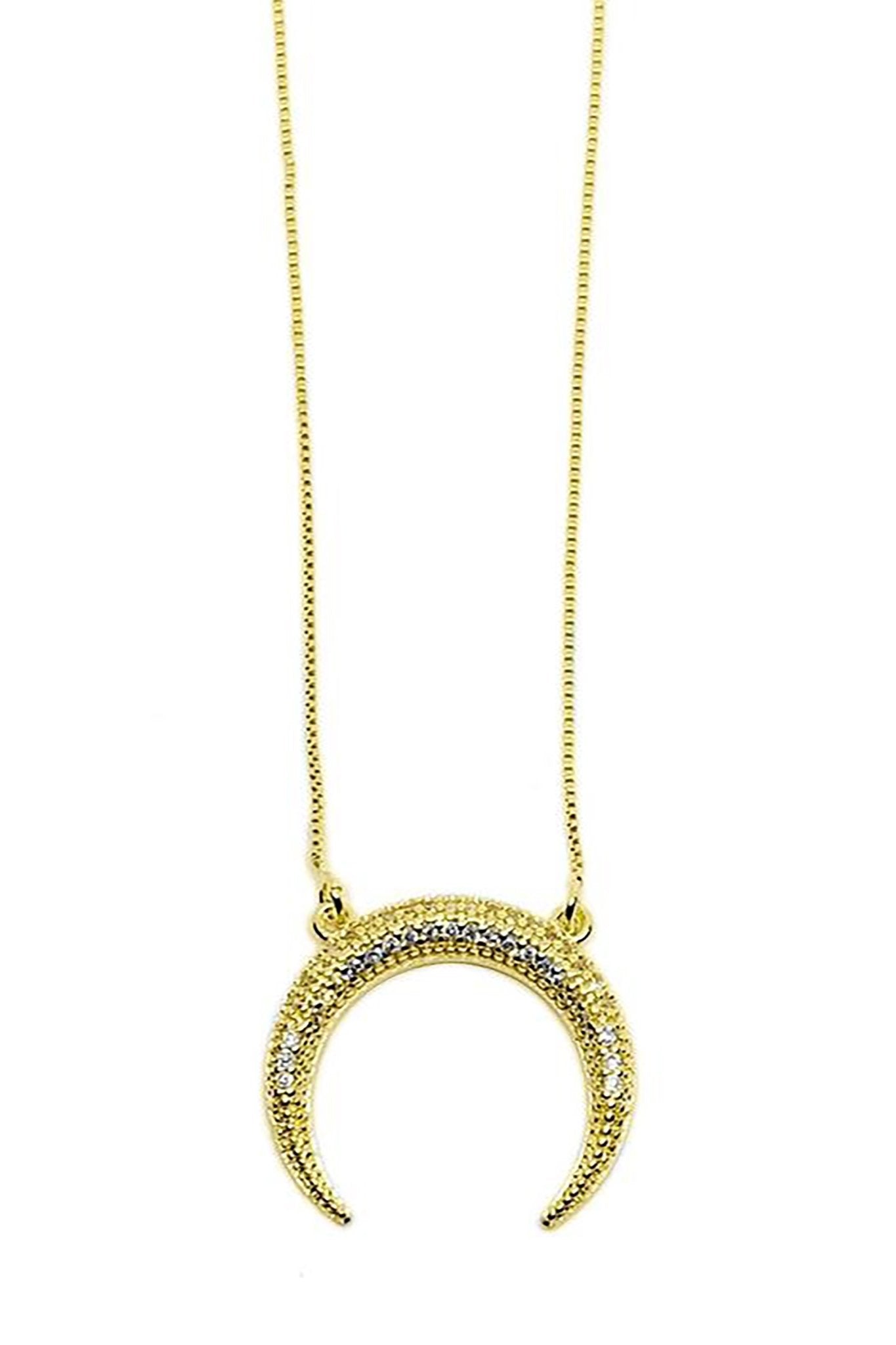San Paolo Crescent Moon Necklace on a white background - L'Atelier Global