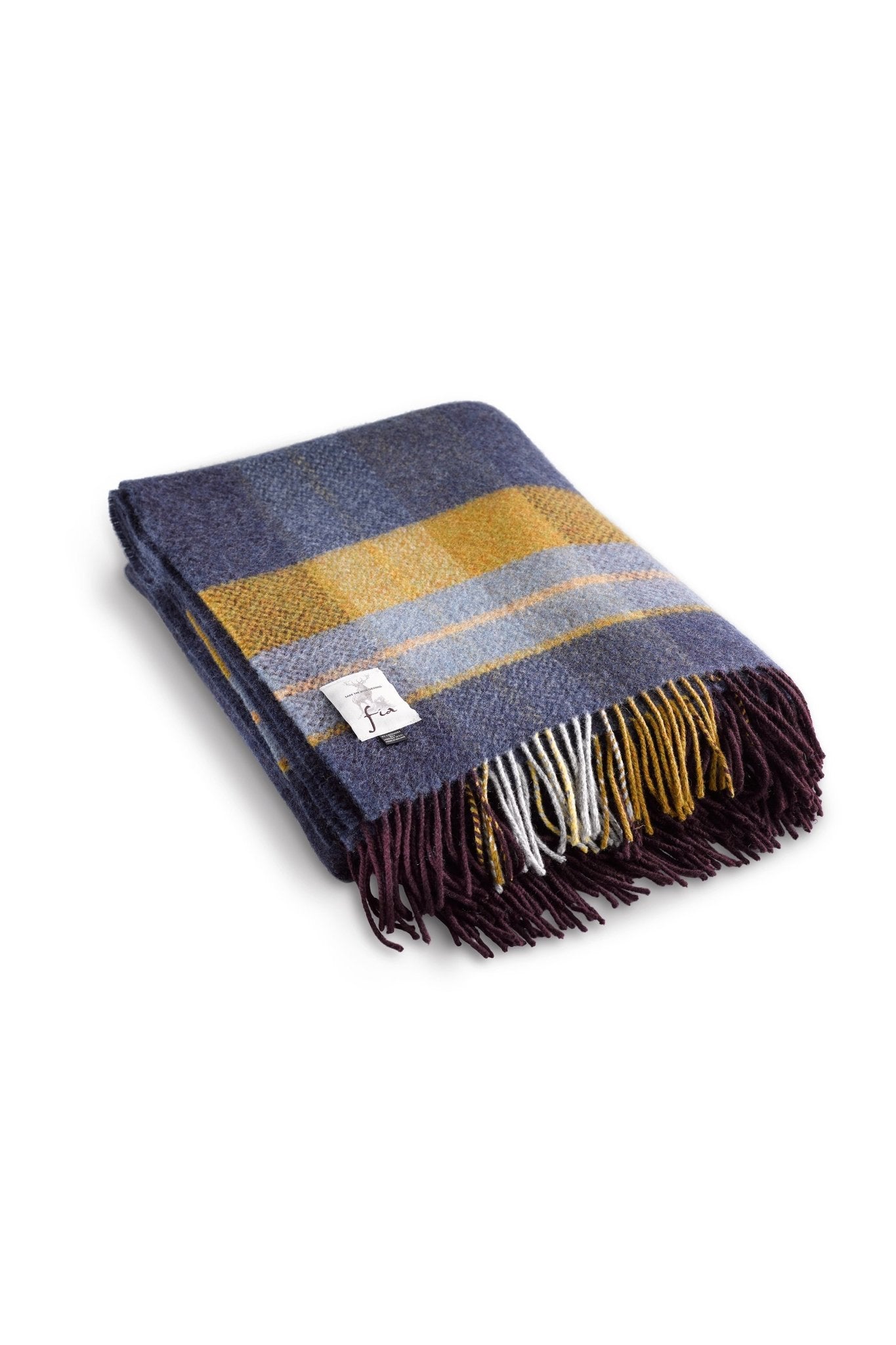 Seaside Merino Cashmere Throw folded on a white background - L'Atelier Global