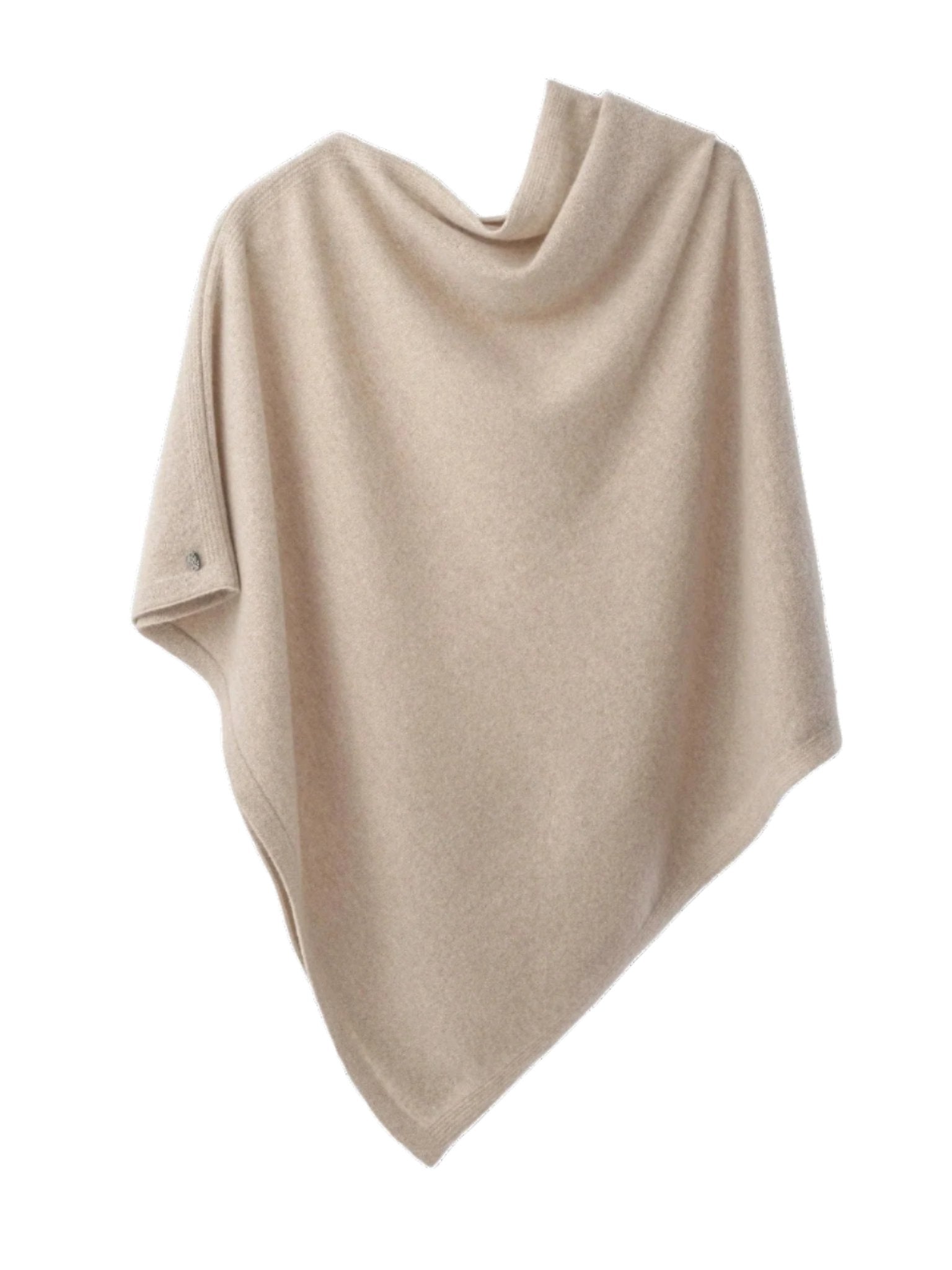 Siena Soft Cashmere Poncho in Beige on a white background- L'Atelier Global