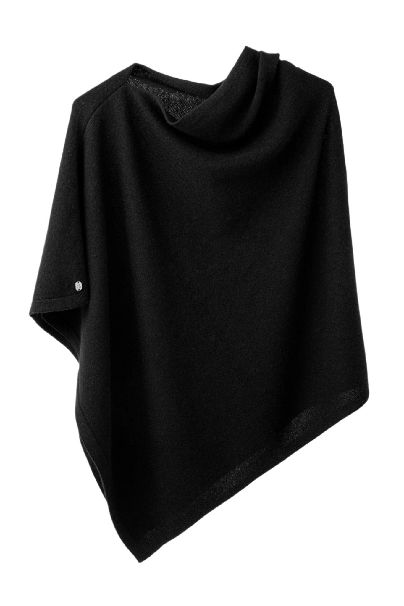Siena Soft Cashmere Poncho in black on a white background- L'Atelier Global