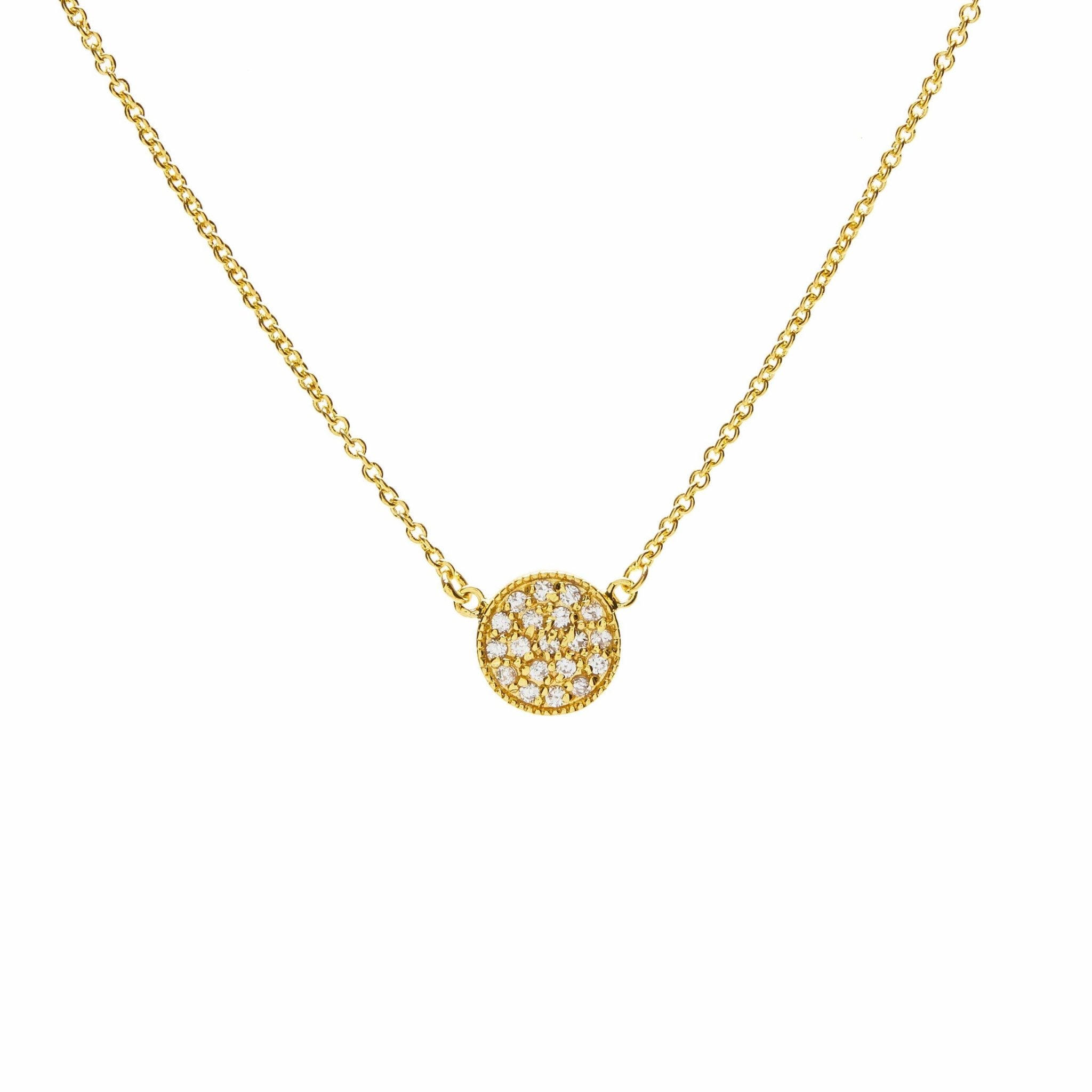 Signature Gold Pave Necklace on a white background- L'Atelier Global