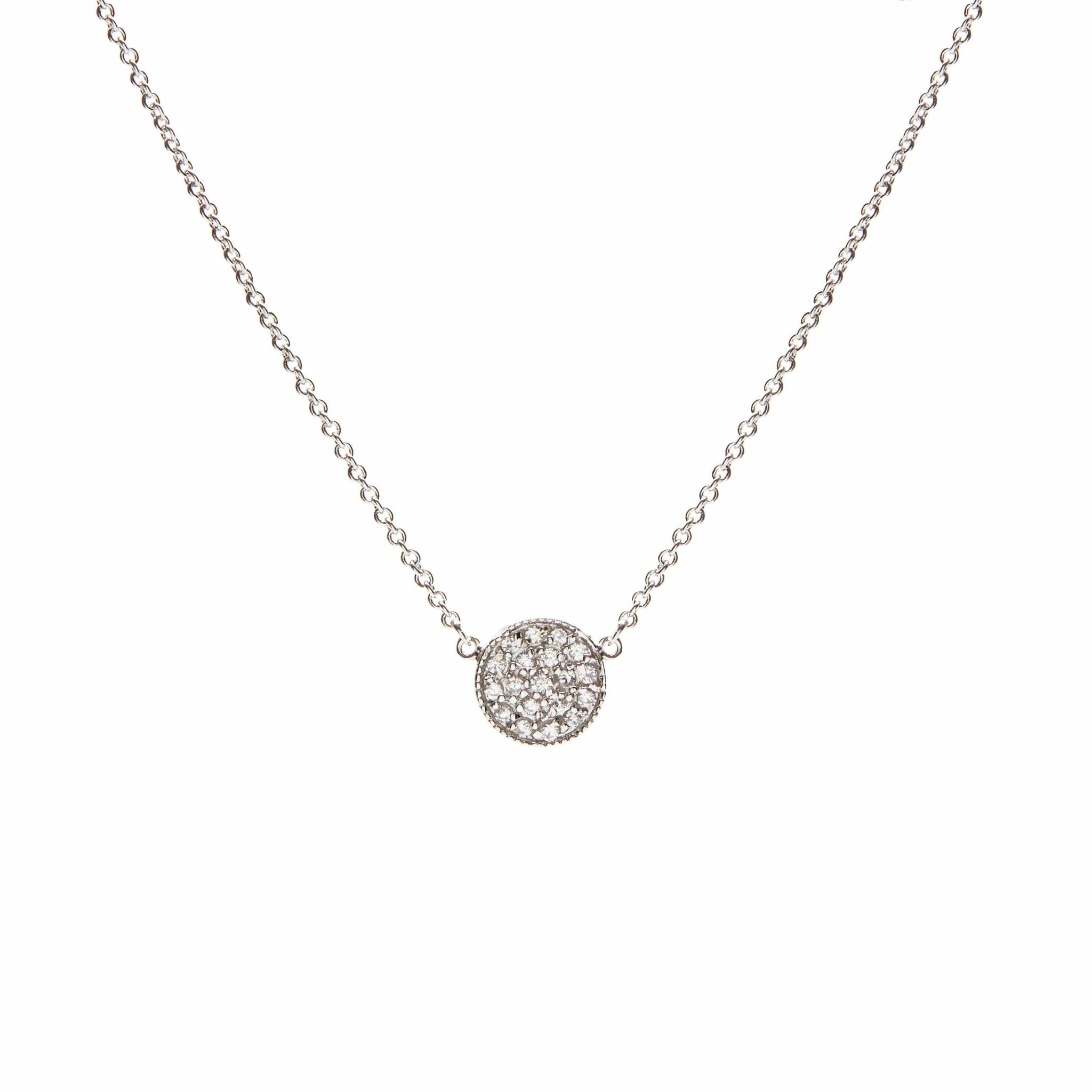 Signature Platinum Pave Necklace on a white background - L'Atelier Global