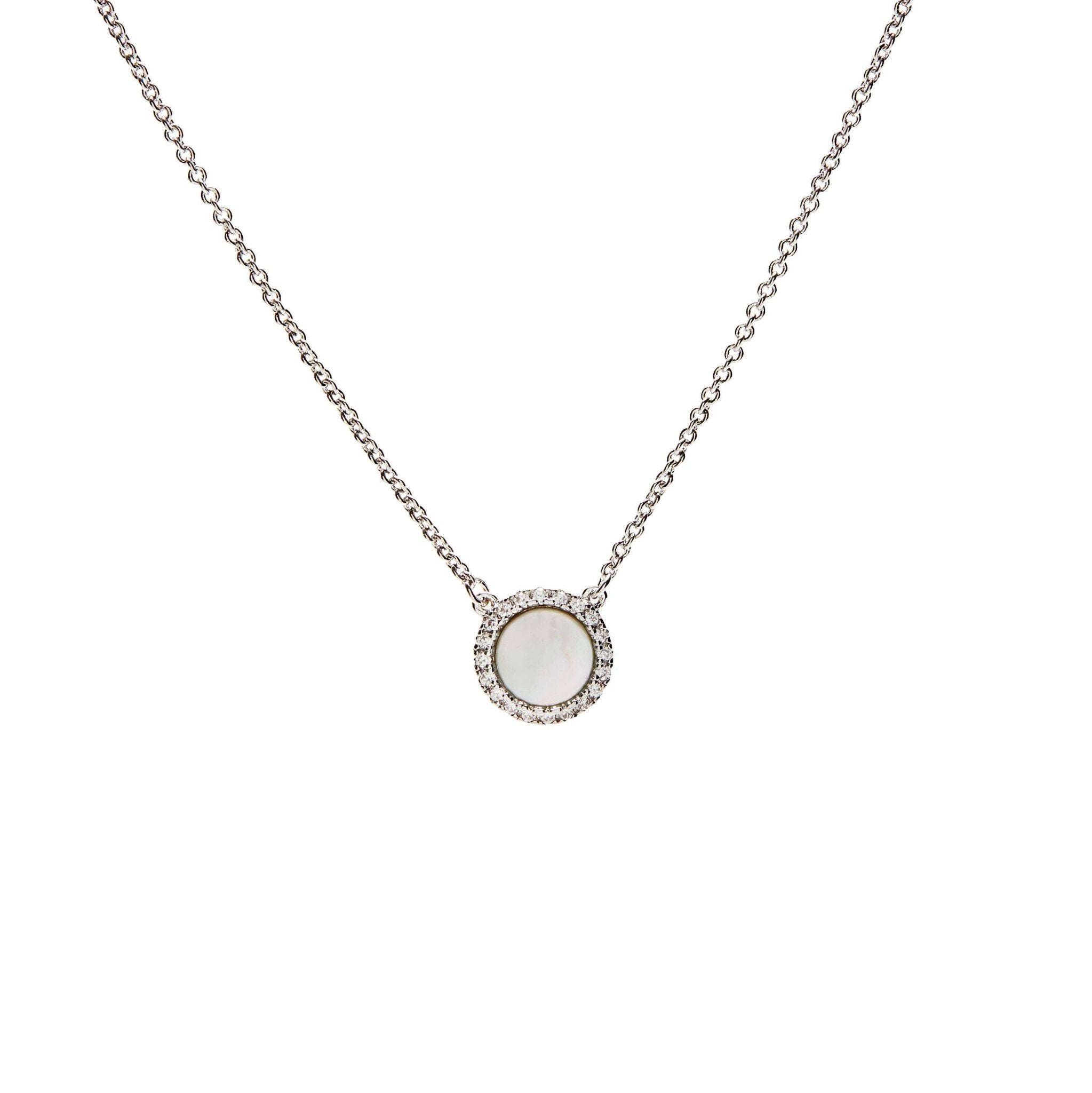 Signature Platinum Pendant Necklace on a white background