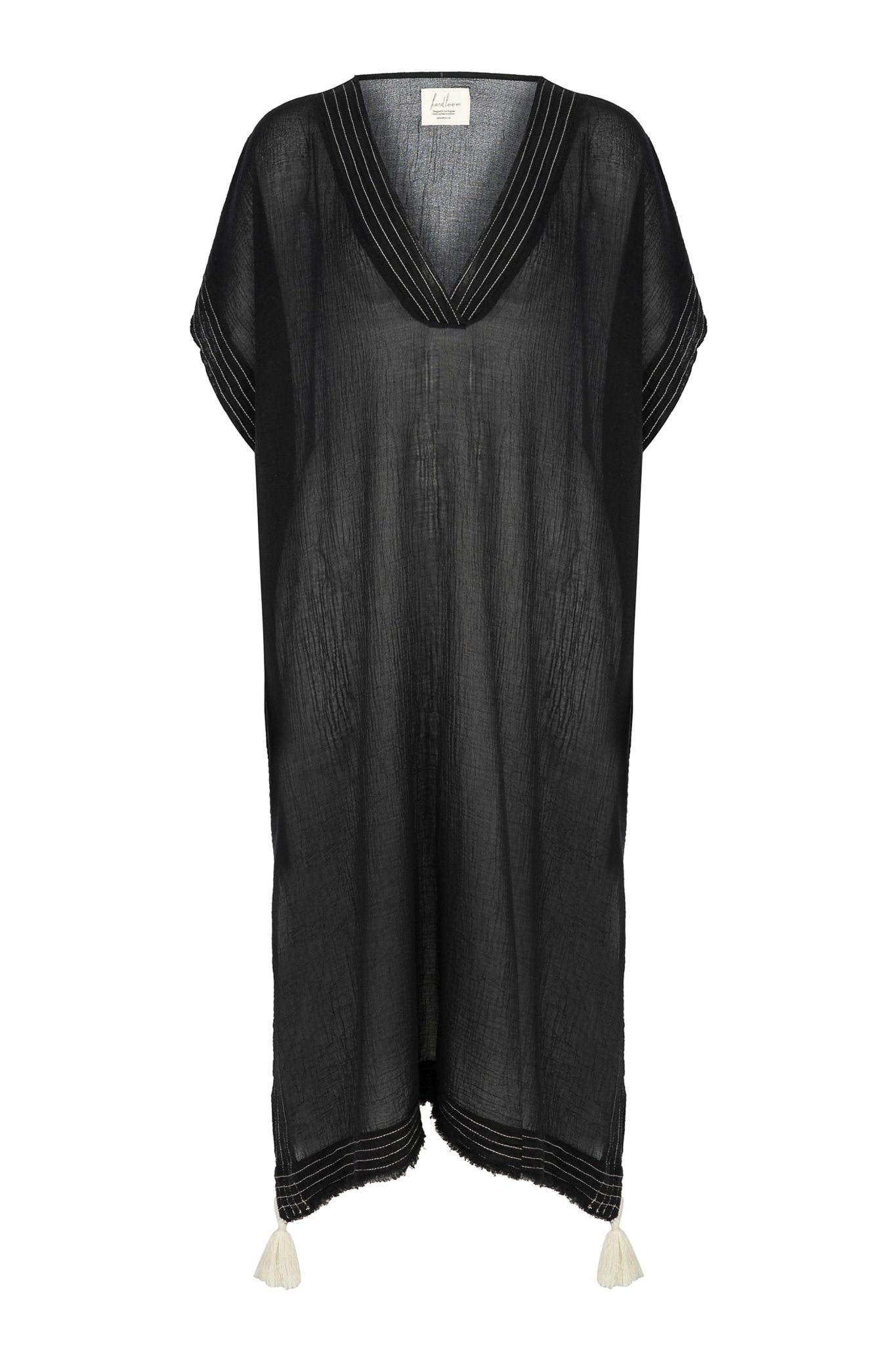 Summer Ready Breezy Kaftan in Black on a white background