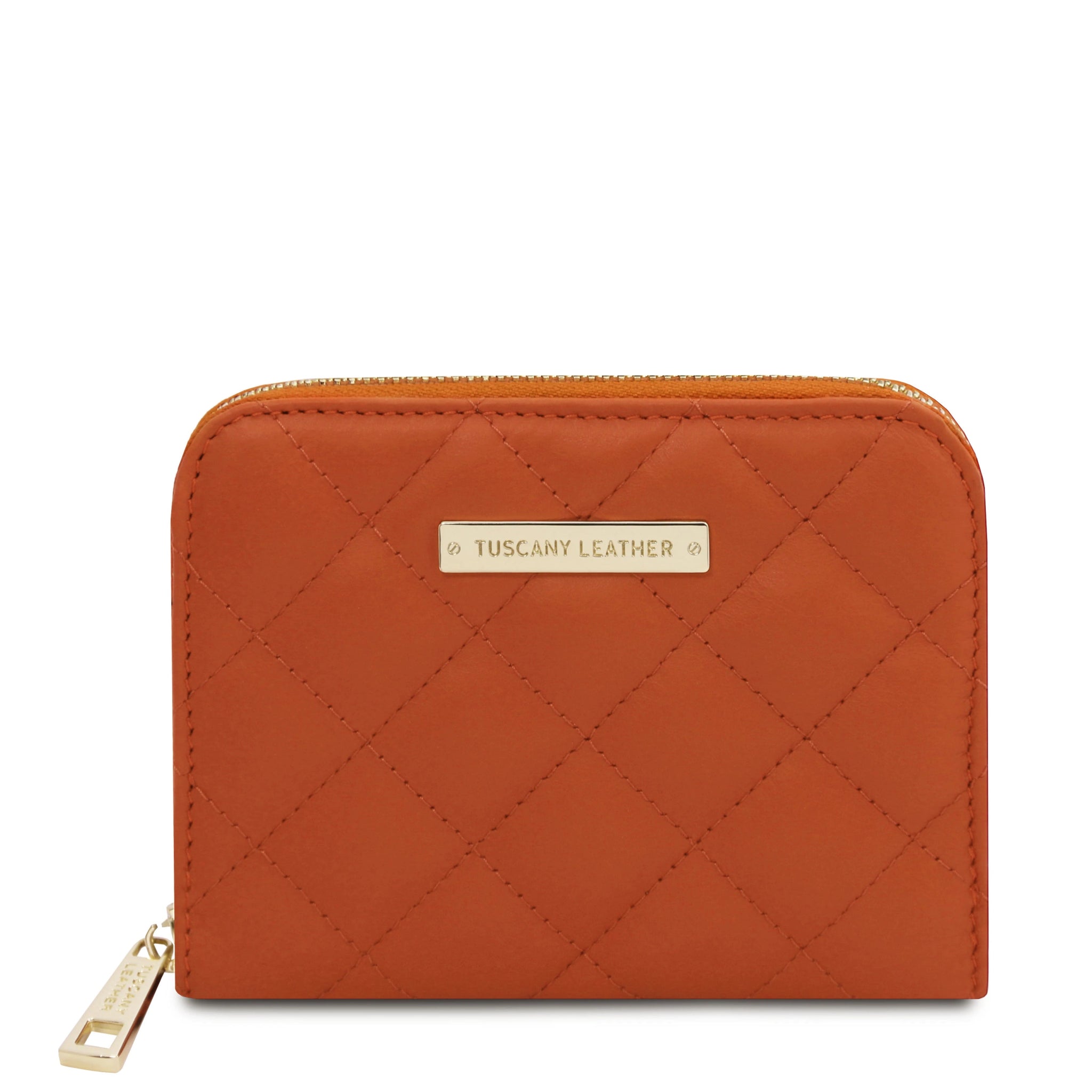 Front View Teti Exclusive three side Zip Orange on a white background