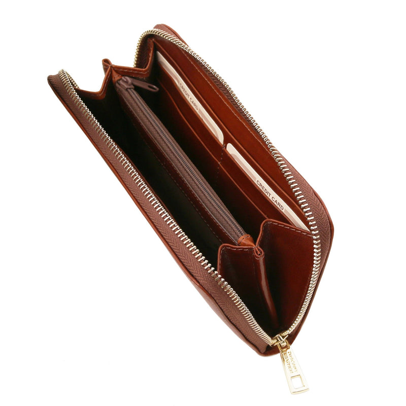 TL Classic Exclusive Leather Accordion Wallet with Zip Closure - L'Atelier Global