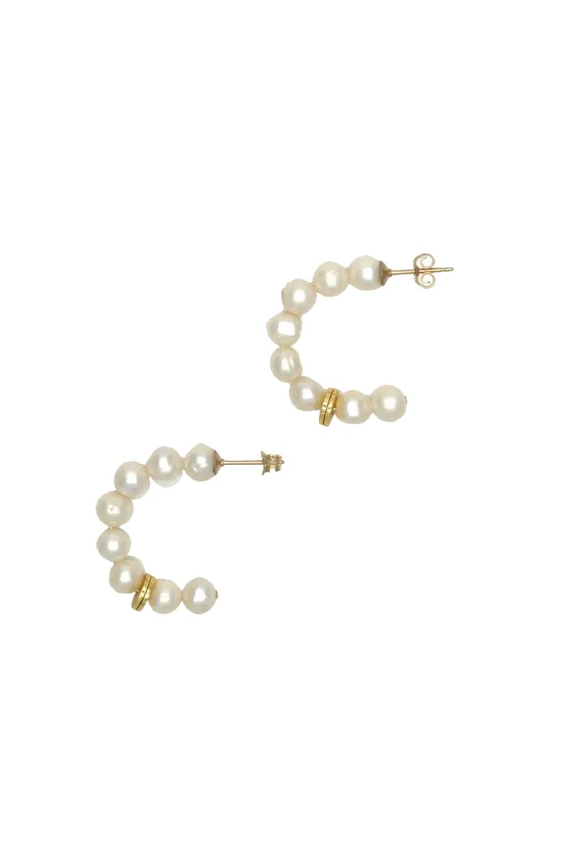 Valence Cultured Pearl Hoop Earrings - L'Atelier Global