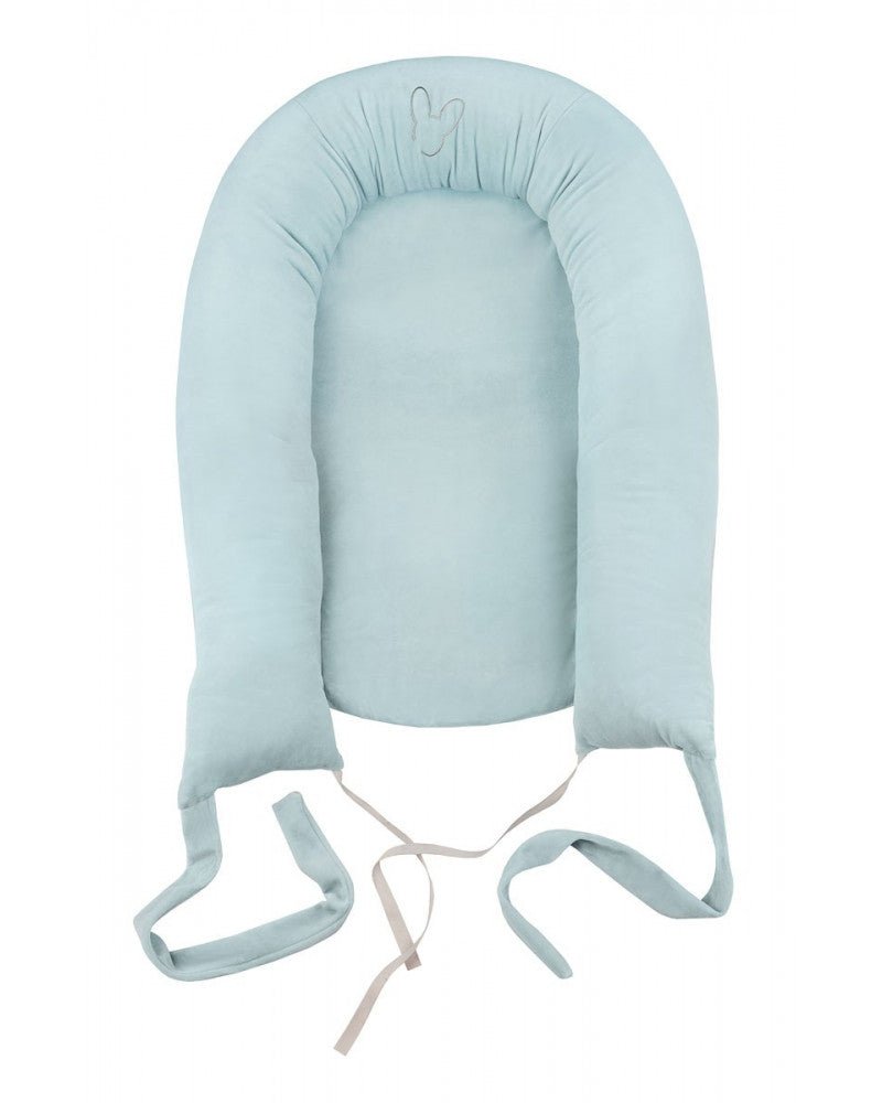 Velvet Baby Nest in Blue on a white background - L'Atelier Global