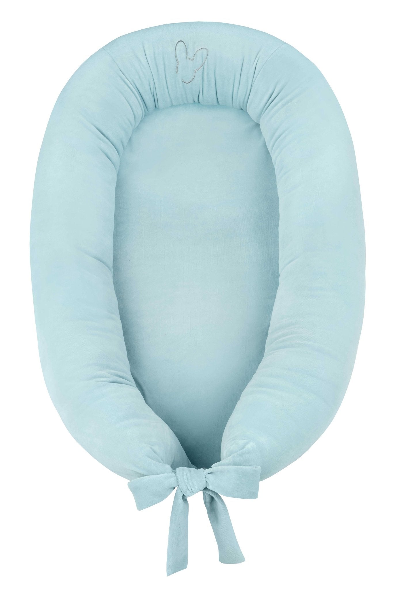 Velvet Baby Nest in Blue on a white background - L'Atelier Global