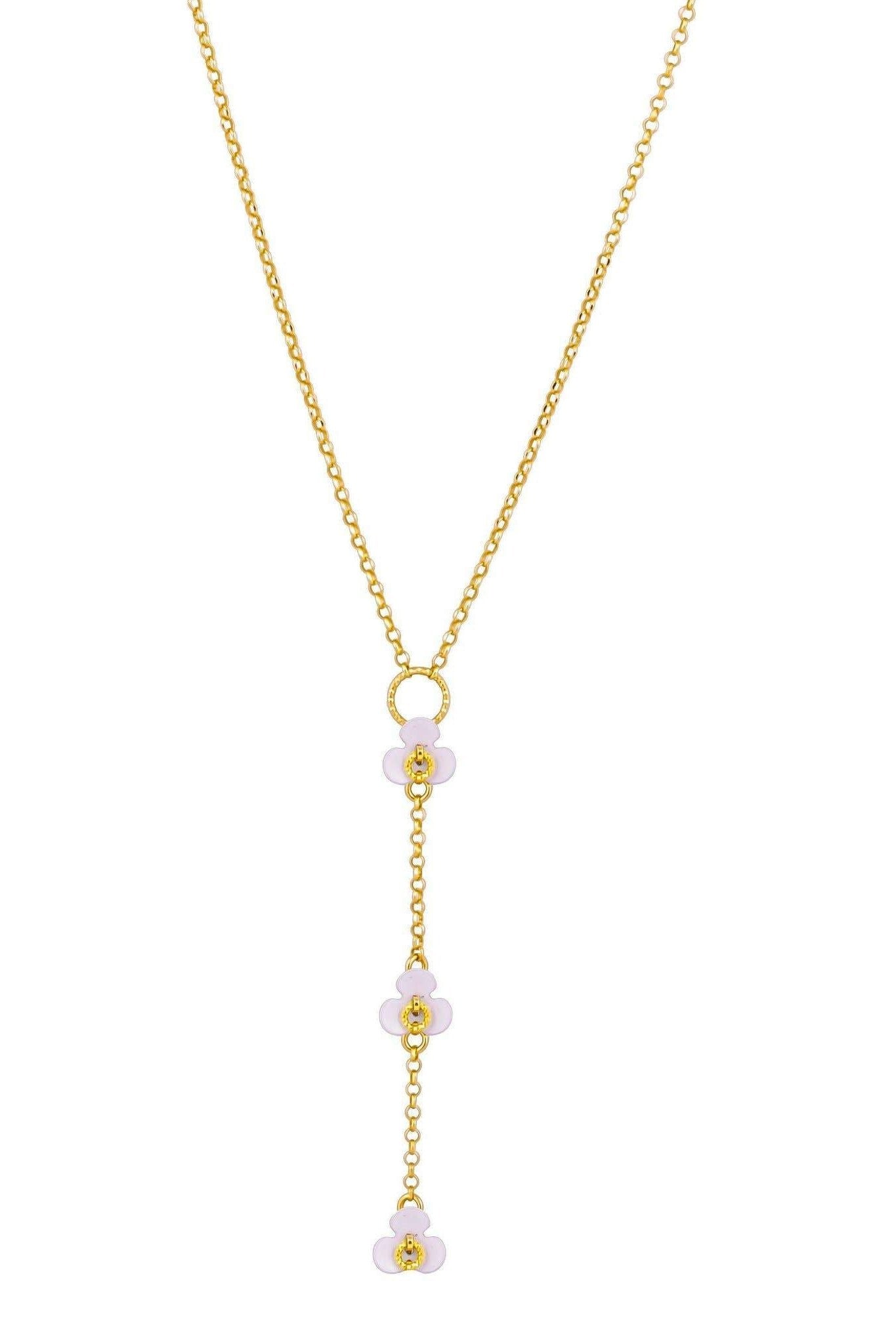 Vincenze Floral Drop Necklace on a white background - L'Atelier Global