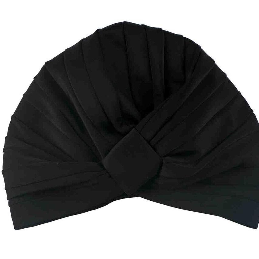 Vintage Turban Shower Cap In Black on a white background - L'Atelier Global