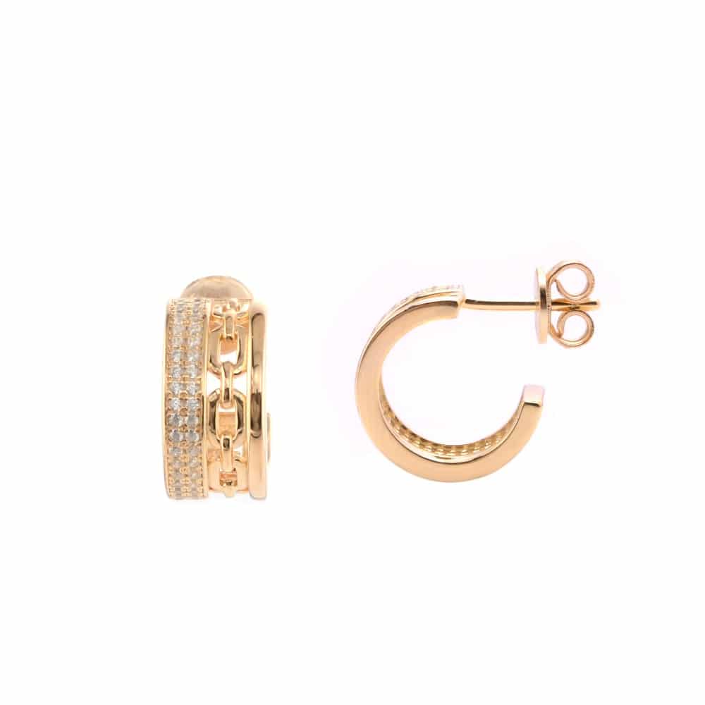 Yvelines Gold Vermeil White Zirconium Earrings on a white background