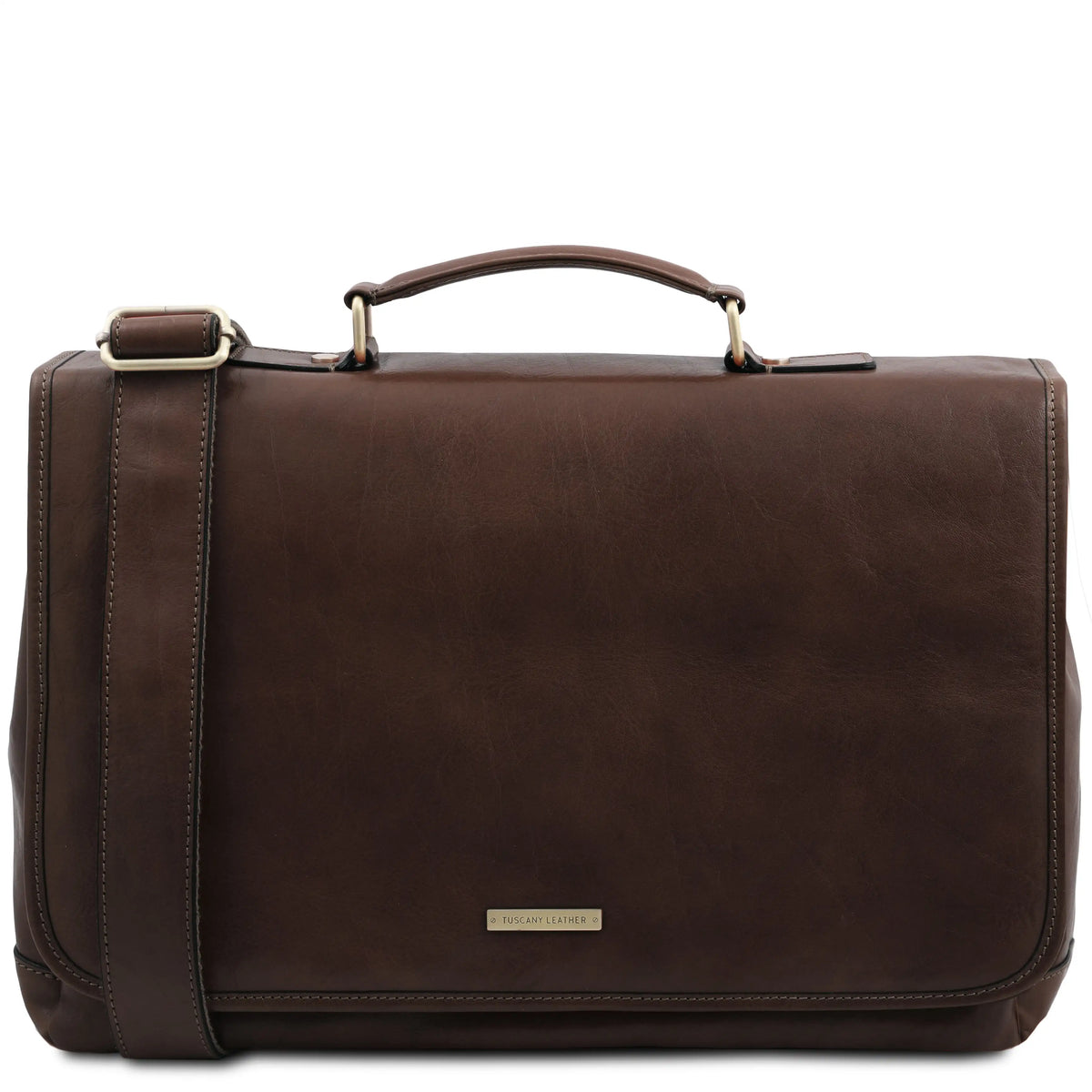 Mantova TL SMART Italian Leather Briefcase With Flap | Matte Full-Grain Leather