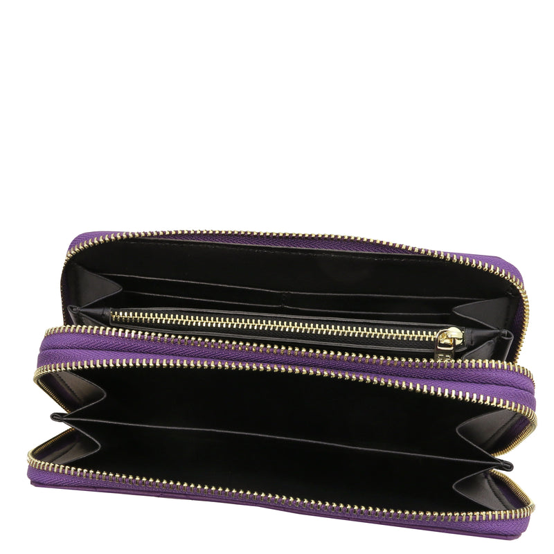Ada Double Zip Around Soft Italian Leather Wallet