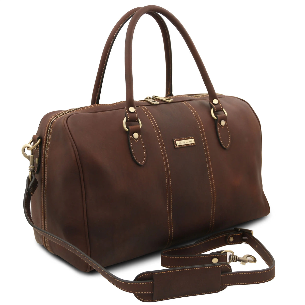 Lisbona Small Italian Leather Duffle Travel Bag | Matte Full-Grain Leather