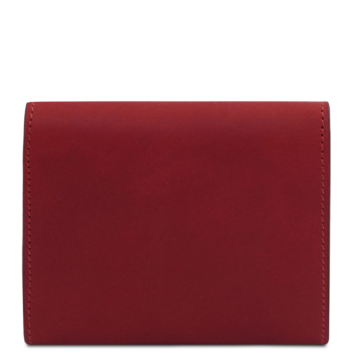Back view Red wallet on a white background